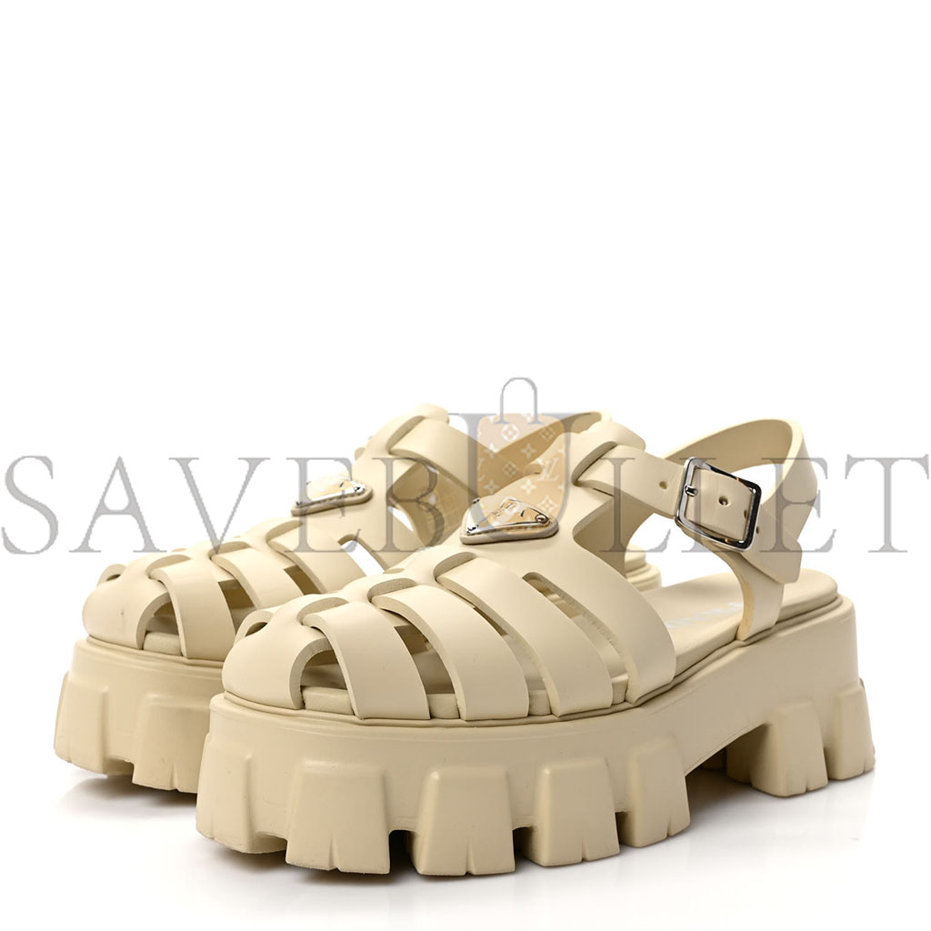 Pra*a foam rubber metal triangle logo monolith 55mm cage sandals 39 quarzo