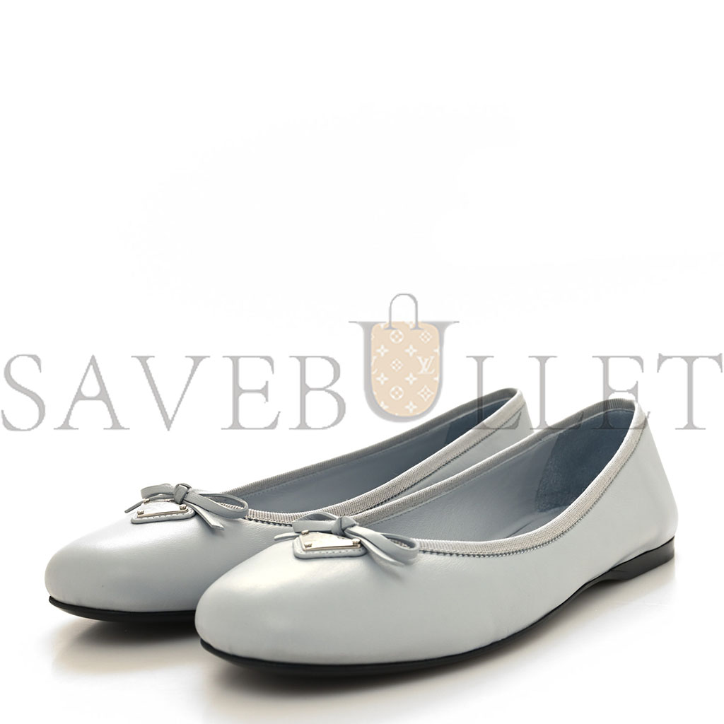 Pra*a metallic lambskin bow ballerina flats 38.5 fiordaliso