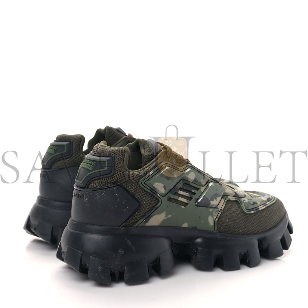 Pra*a rubber knit fabric camouflage mens cloudbust thunder sneakers 7 militare