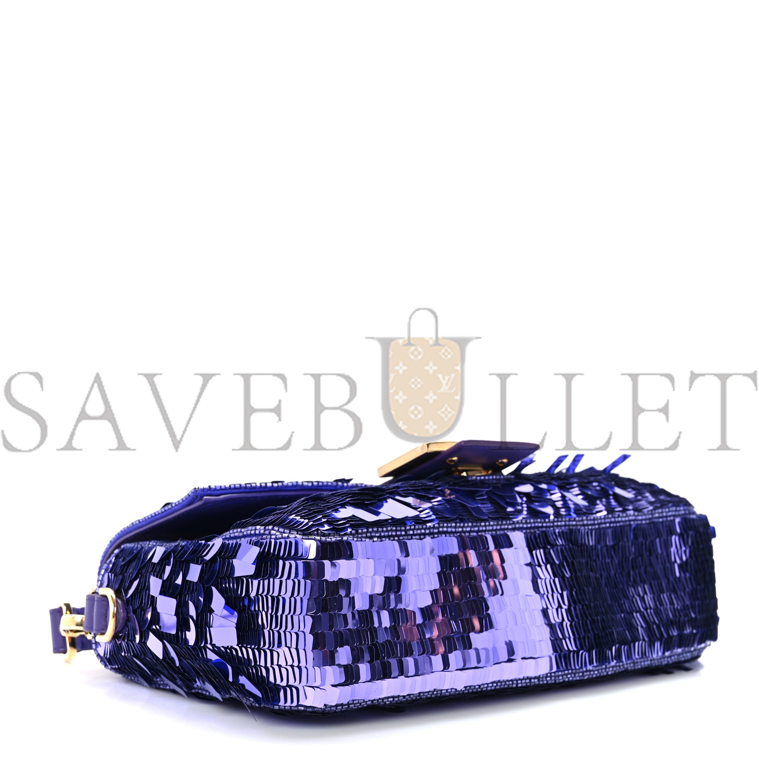 F**di sequin paillettes shiny nappa sex and the city baguette viola purple rain (27*15*6cm)