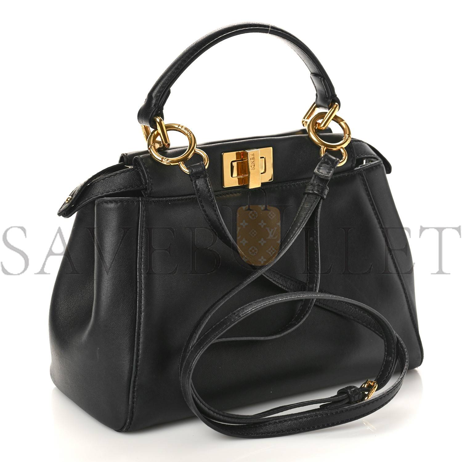 F**di nappa mini peekaboo iconic satchel black (23*17*11cm)