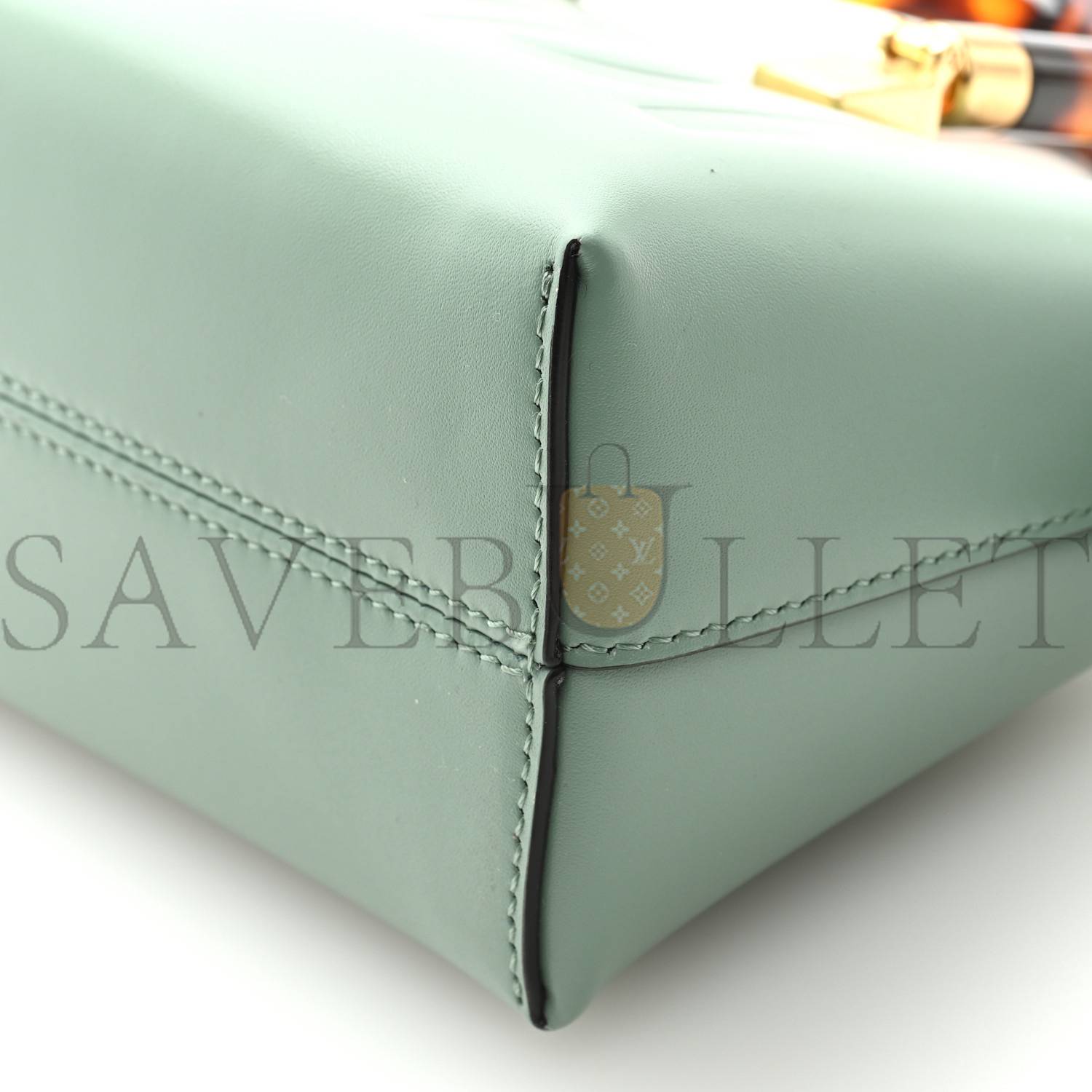 F**di vitello king plexiglass logo embossed mini by the way top handle boston bag menta (18*11*9cm)