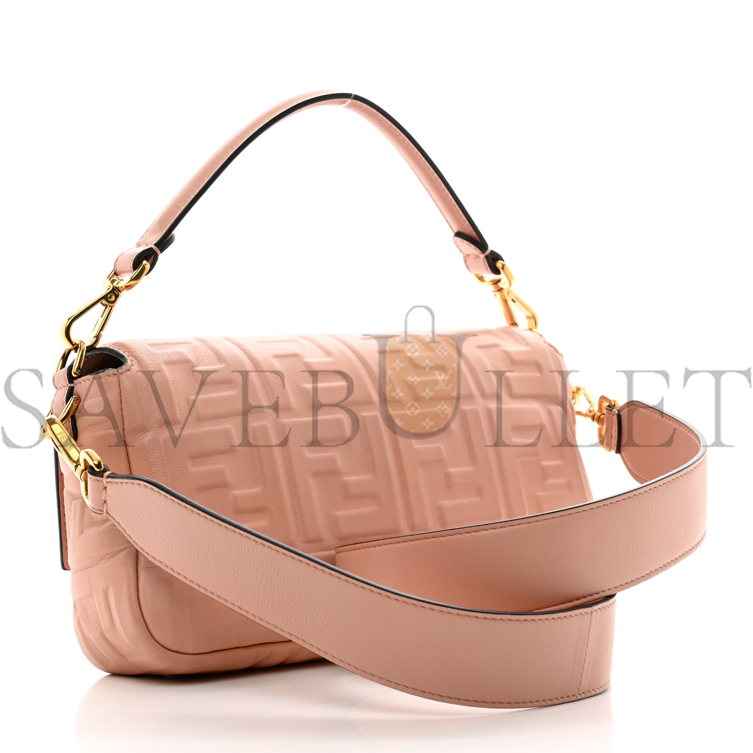 F**di nappa ff 1974 embossed baguette rosa bourbon (27*15*6cm)