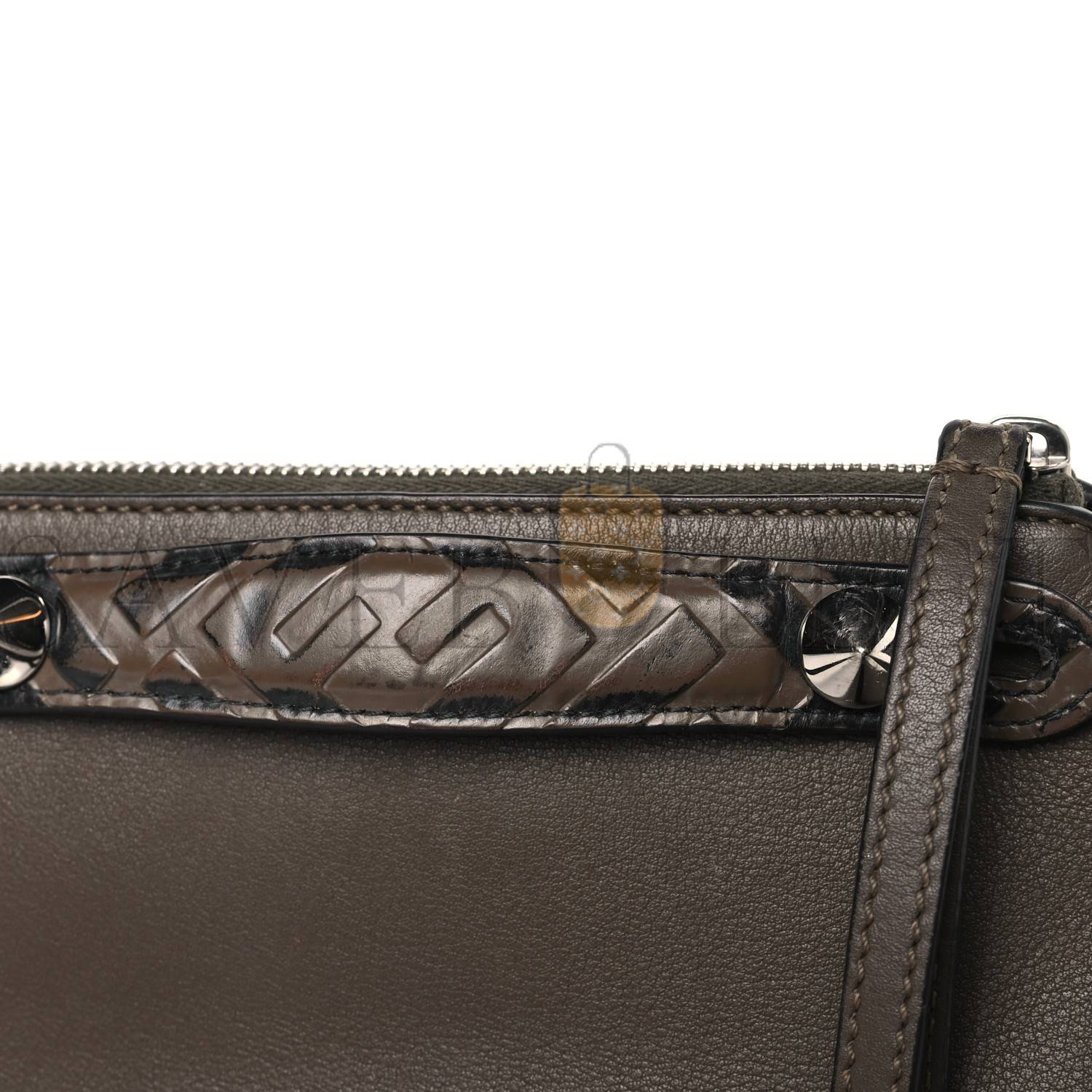 F**di vitello dolce bi-color ff 1974 embossed mini by the way boston bag maya black (22*14*10cm)