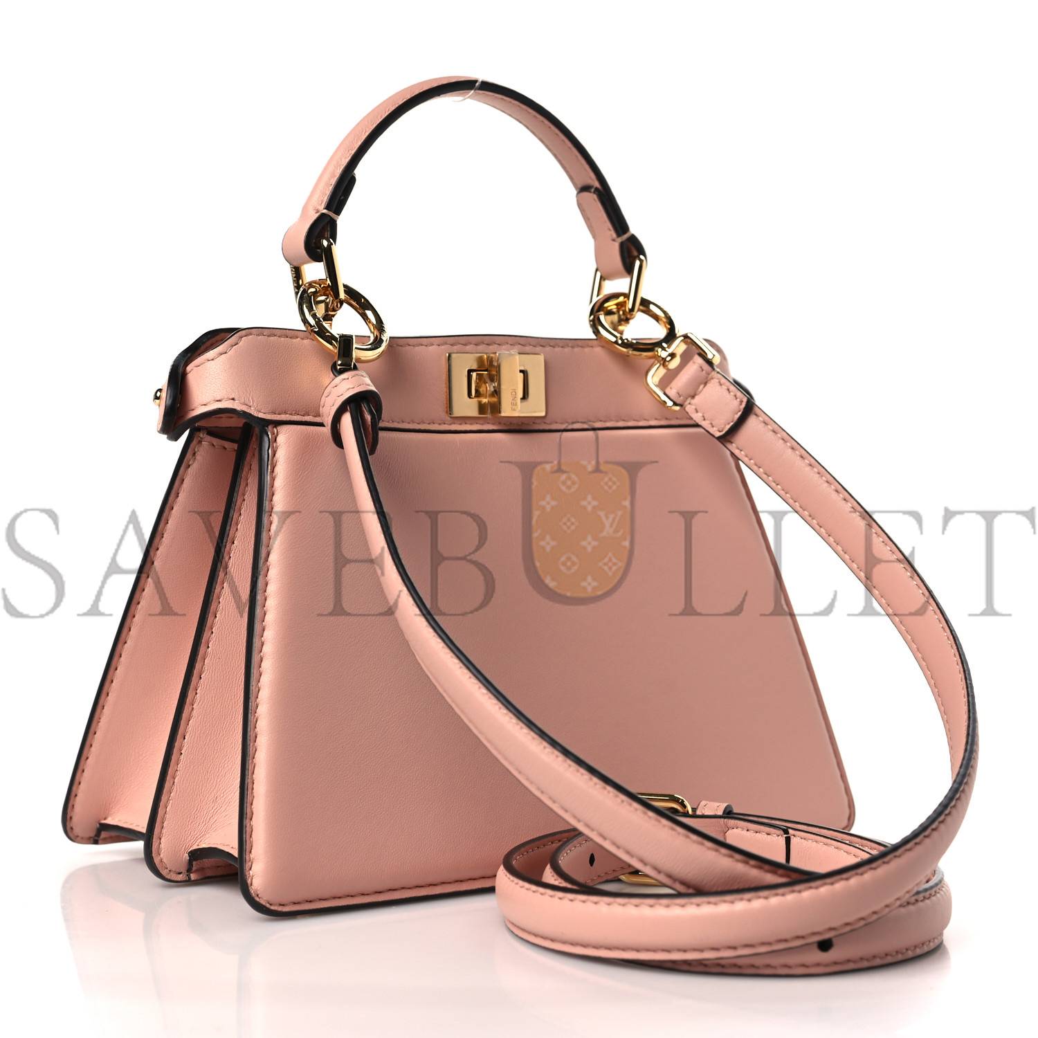 F**di shiny nappa petite peekaboo i see u satchel baby pink (20*15*11cm)