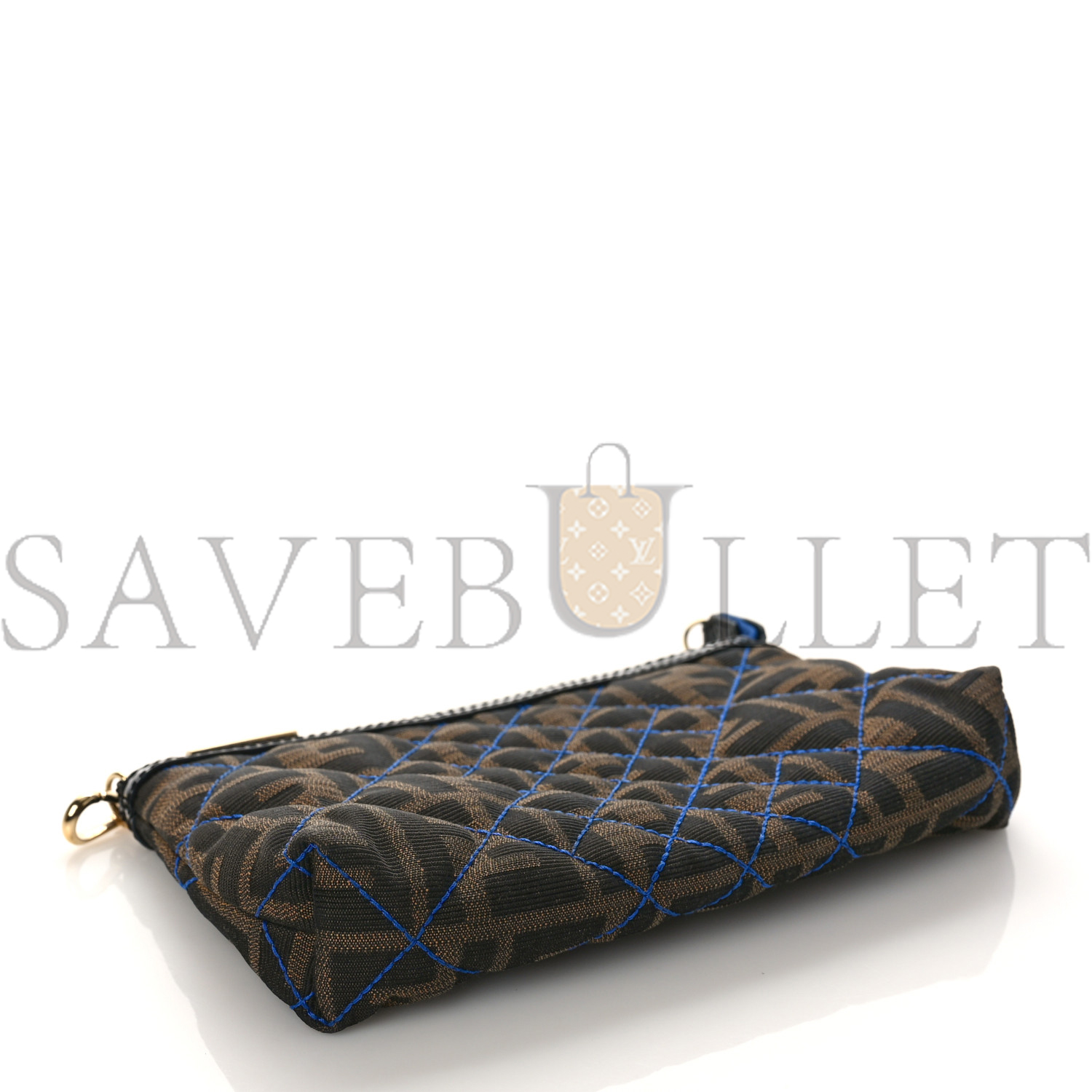 F**di zucca quilted pochette tobacco blue (20*11*4cm)