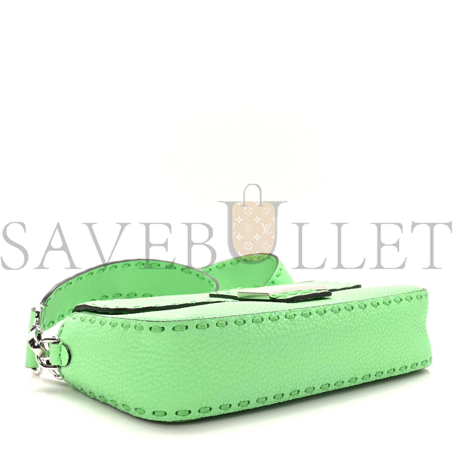 F**di cuoio roma sellerissima nappa sintetica tape stitch baguette edamame (27*15*6cm)