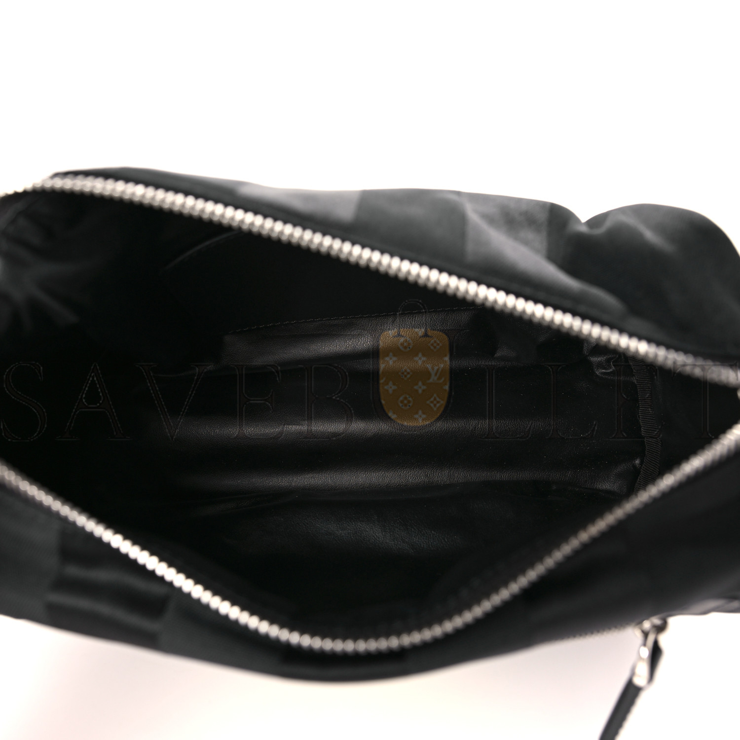 F**di recycled nylon vitello grace light pequin logo travel pouch black sunflower (25*13*11cm)