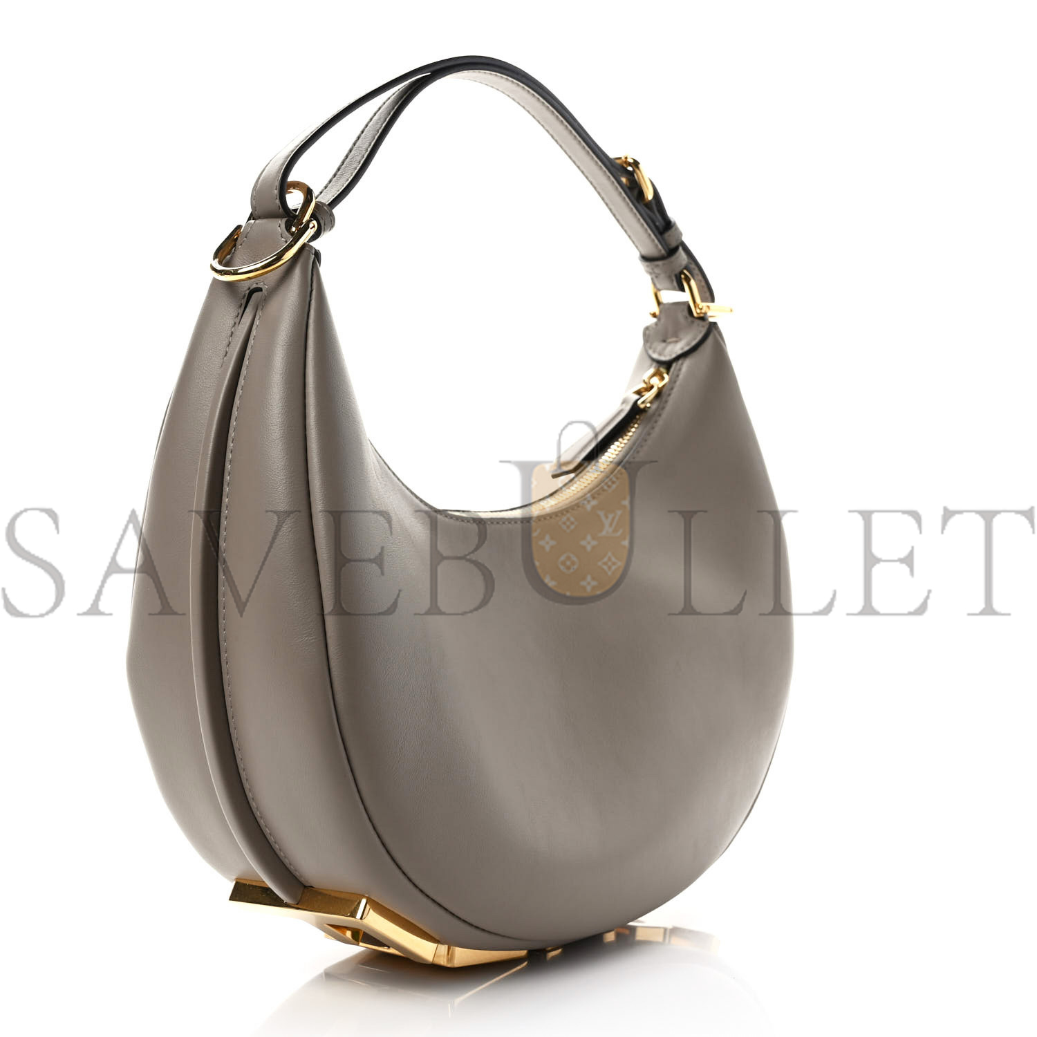 F**di vitello grace matte small F**digraphy hobo bag tortora (27*23*9cm)