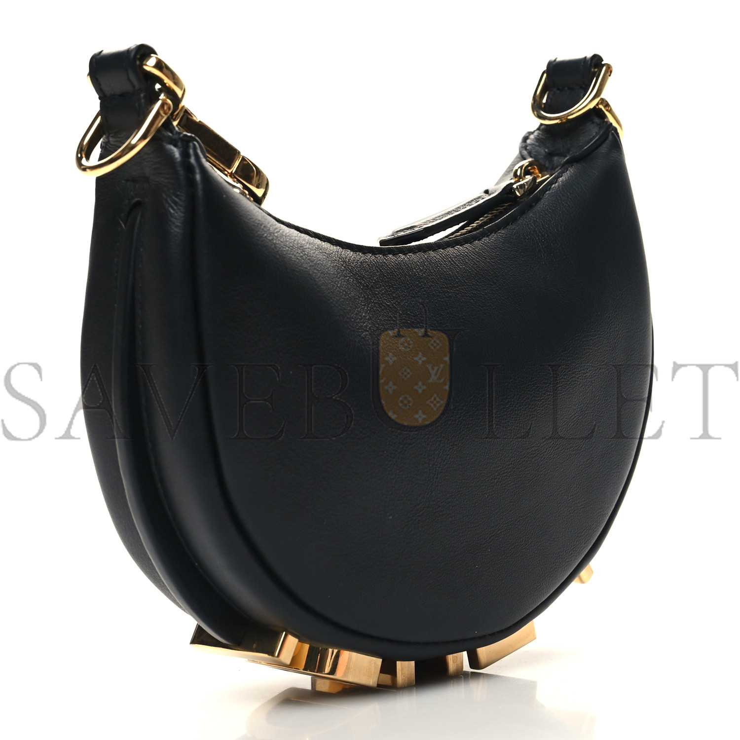 F**di vitello grace matte nano F**digraphy hobo charm black (15*10*5cm)