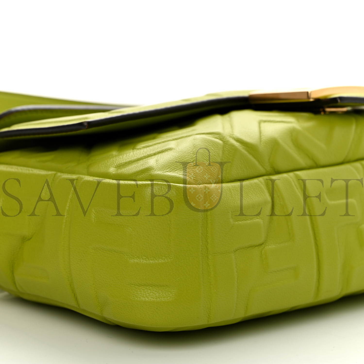 F**di nappa ff 1974 embossed baguette wasabi (26*15*5cm)