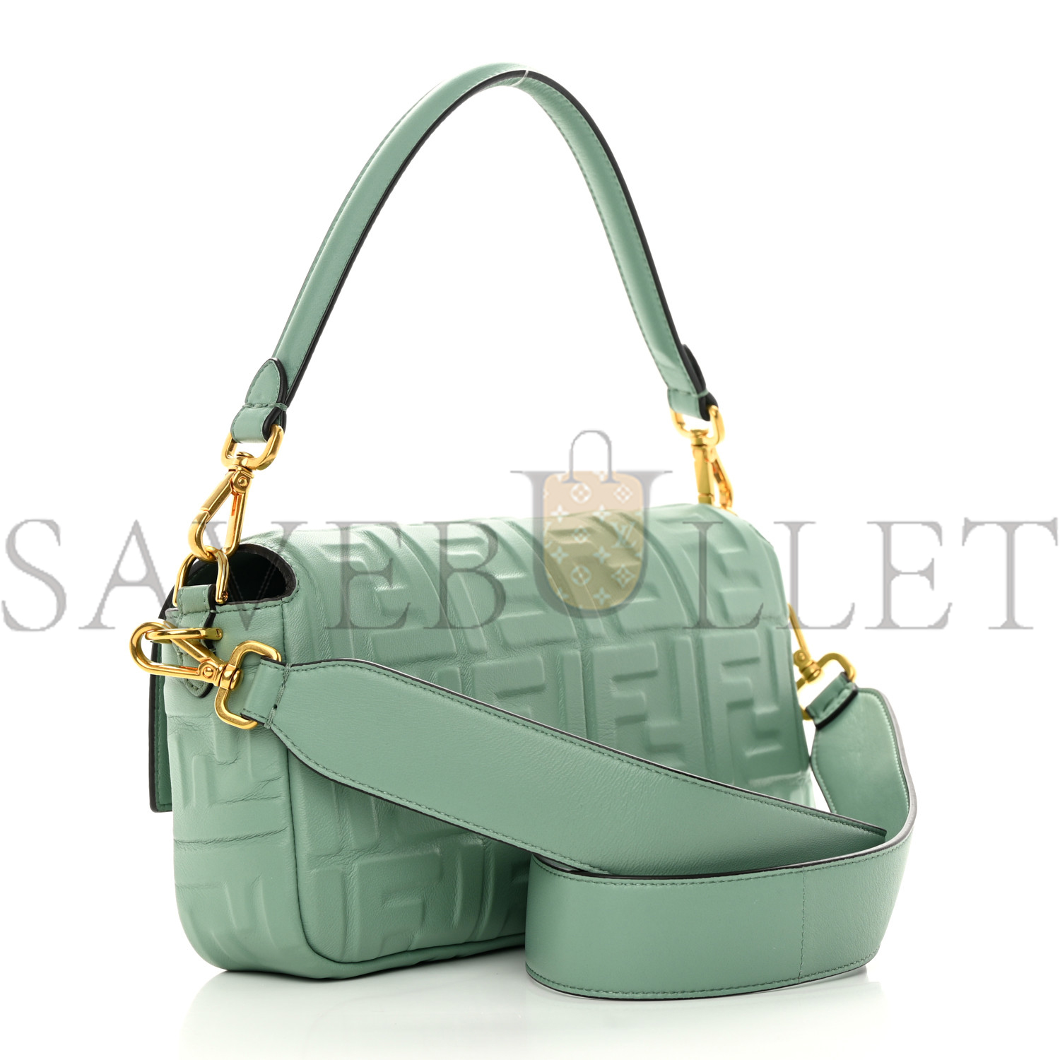 F**di nappa ff 1974 embossed baguette menta (26*17*6cm)