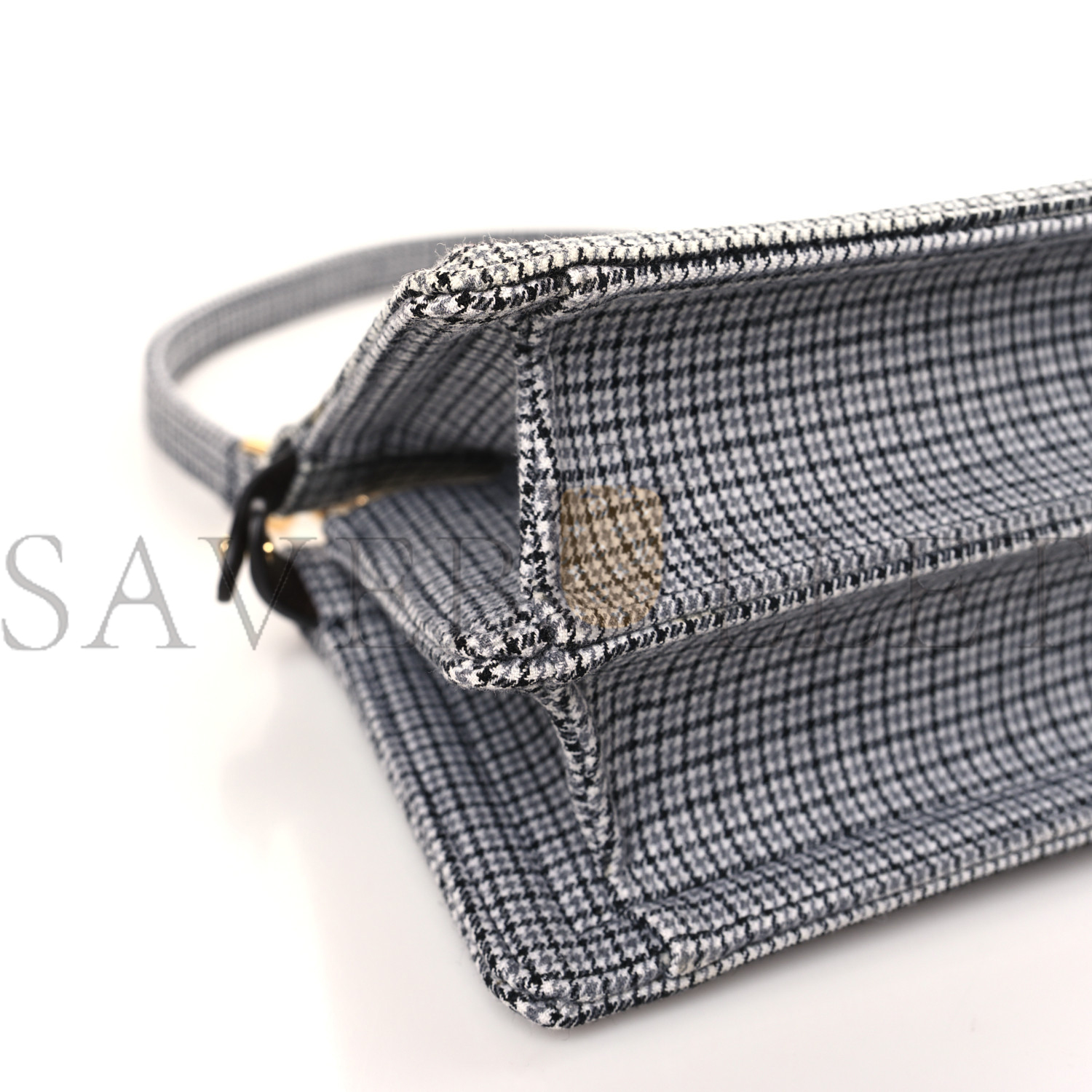 F**di wool fabric jacquard cuoio small houndstooth ff 1974 petite peekaboo i see u satchel grigio anthracite (20*15*11cm)