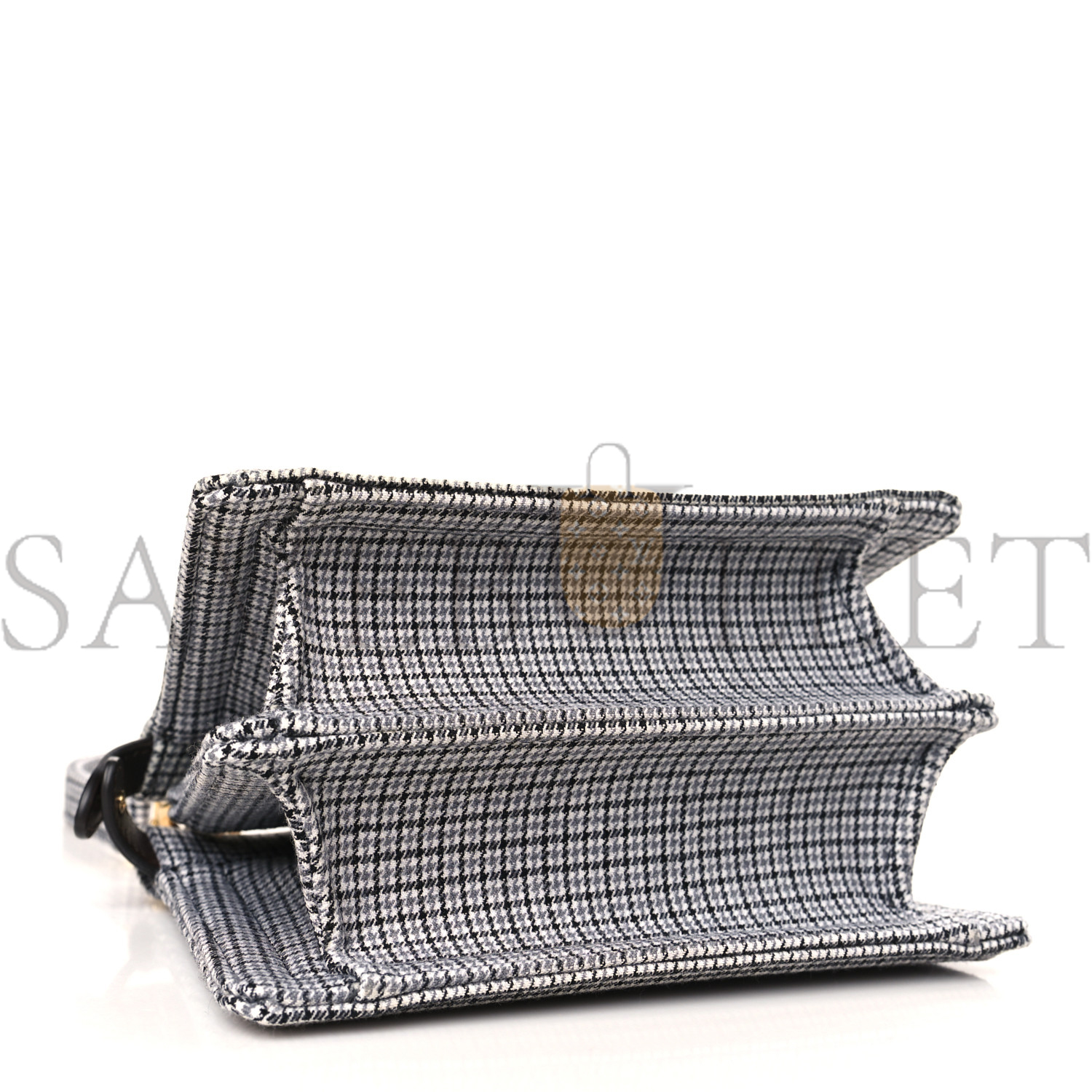 F**di wool fabric jacquard cuoio small houndstooth ff 1974 petite peekaboo i see u satchel grigio anthracite (20*15*11cm)