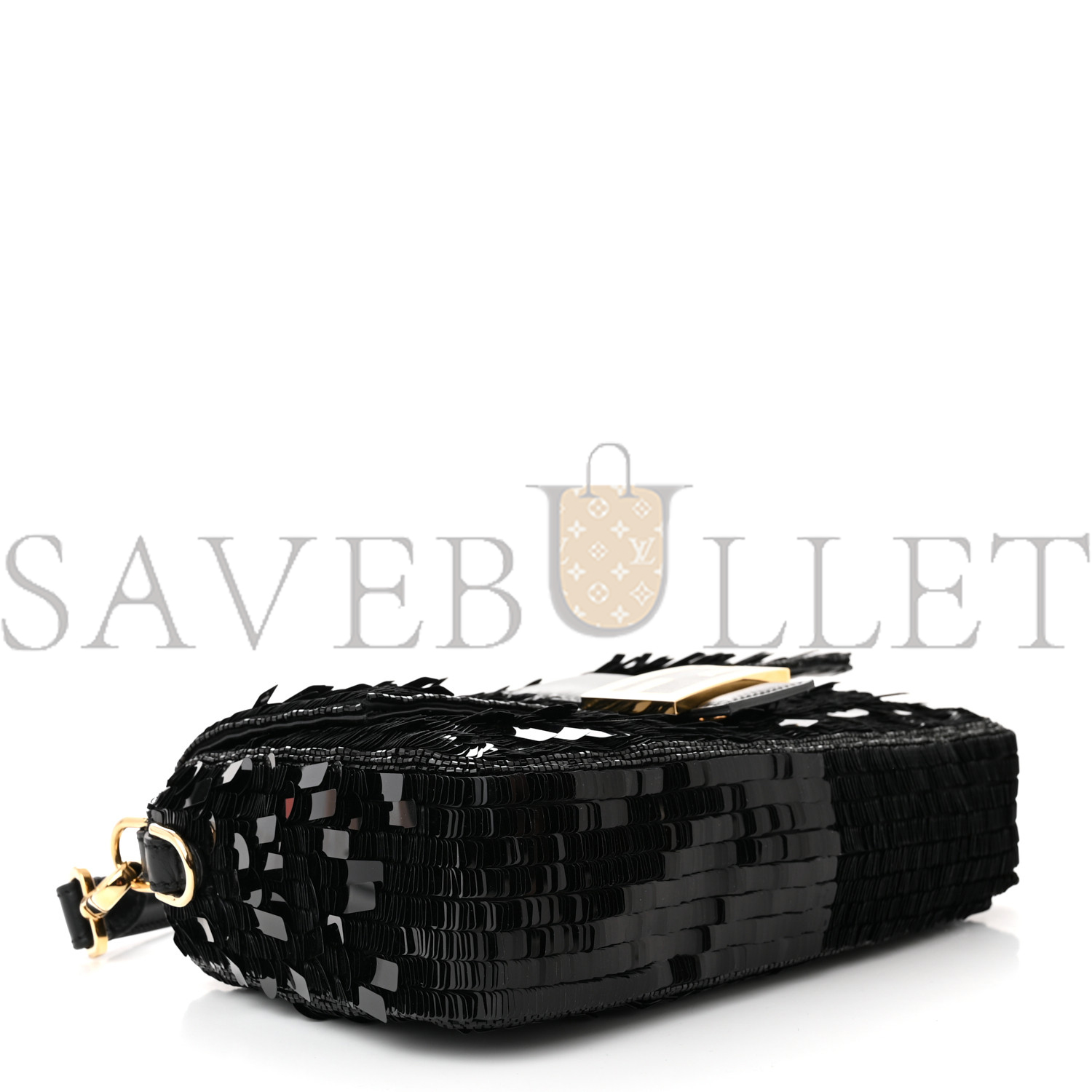 F**di sequin paillettes shiny nappa sex and the city baguette black (27*15*6cm)