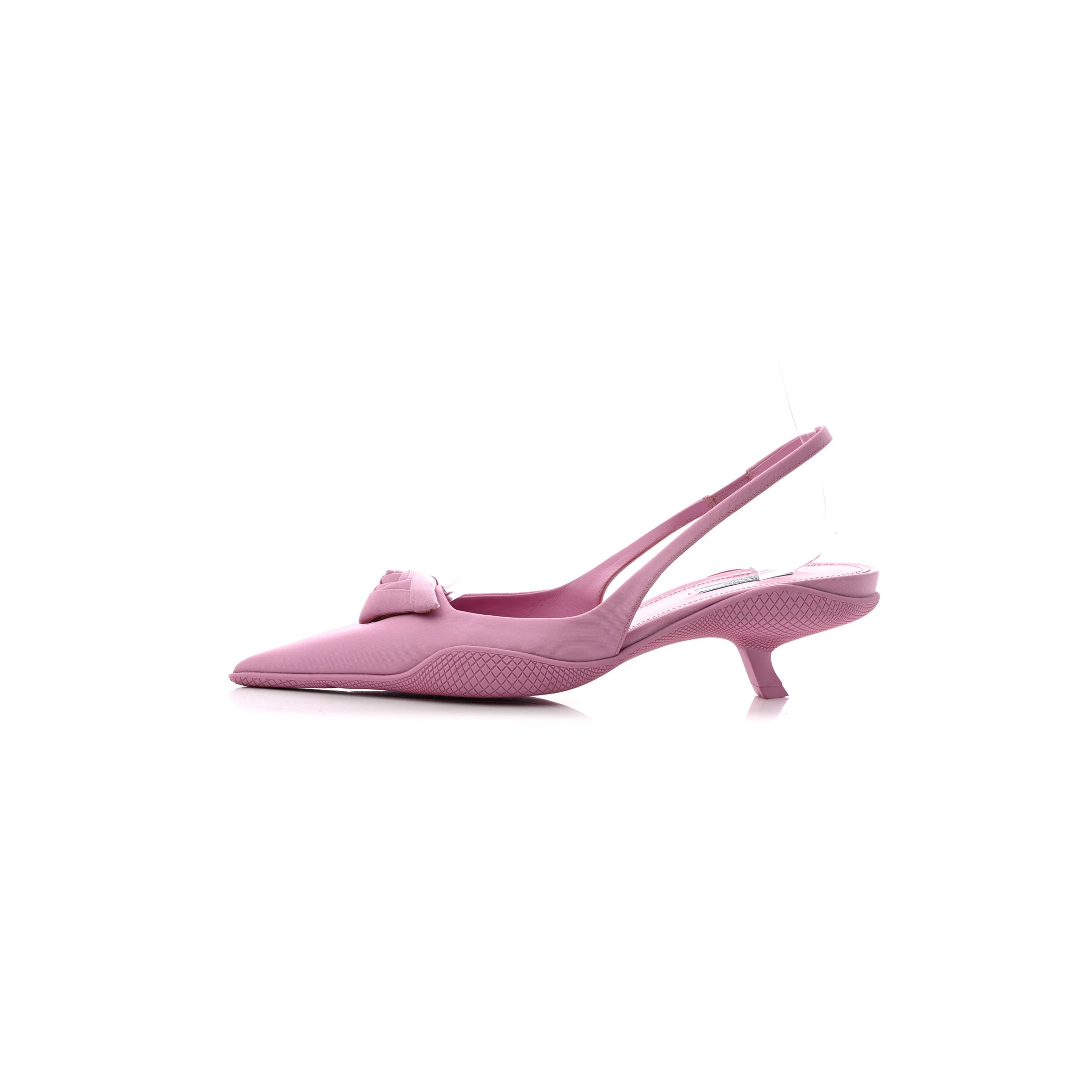 Pra*a nylon flower pointed toe 45mm slingback pumps 40 primula