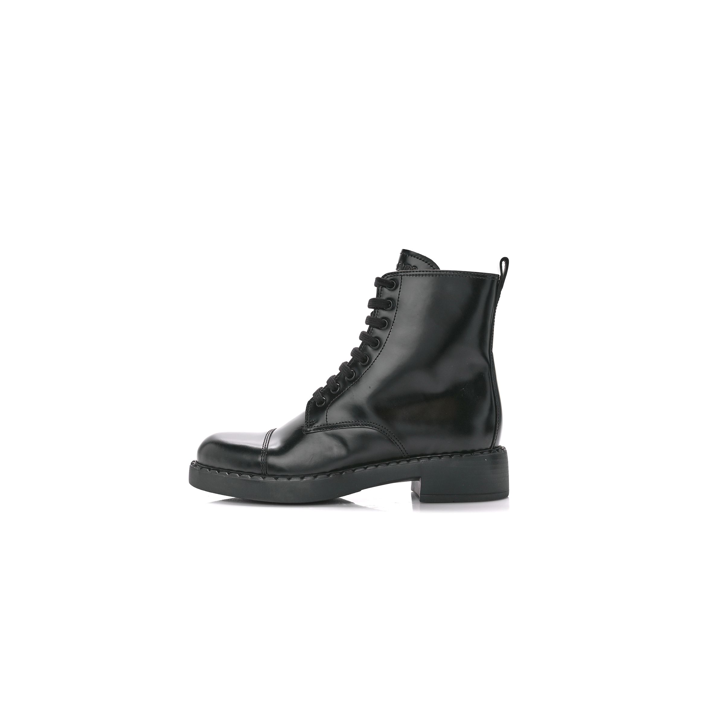 Pra*a spazzolato chocolate 50mm combat boots 40 black