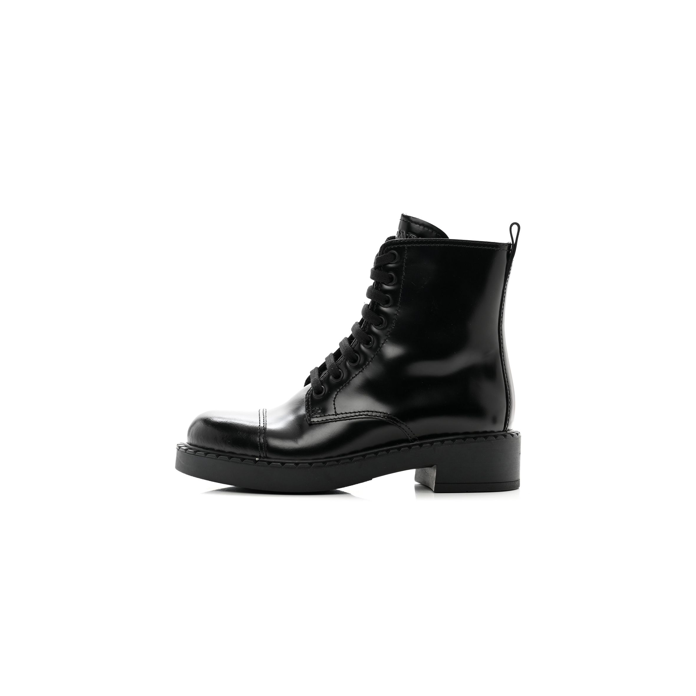 Pra*a spazzolato chocolate 50mm combat boots 36 black